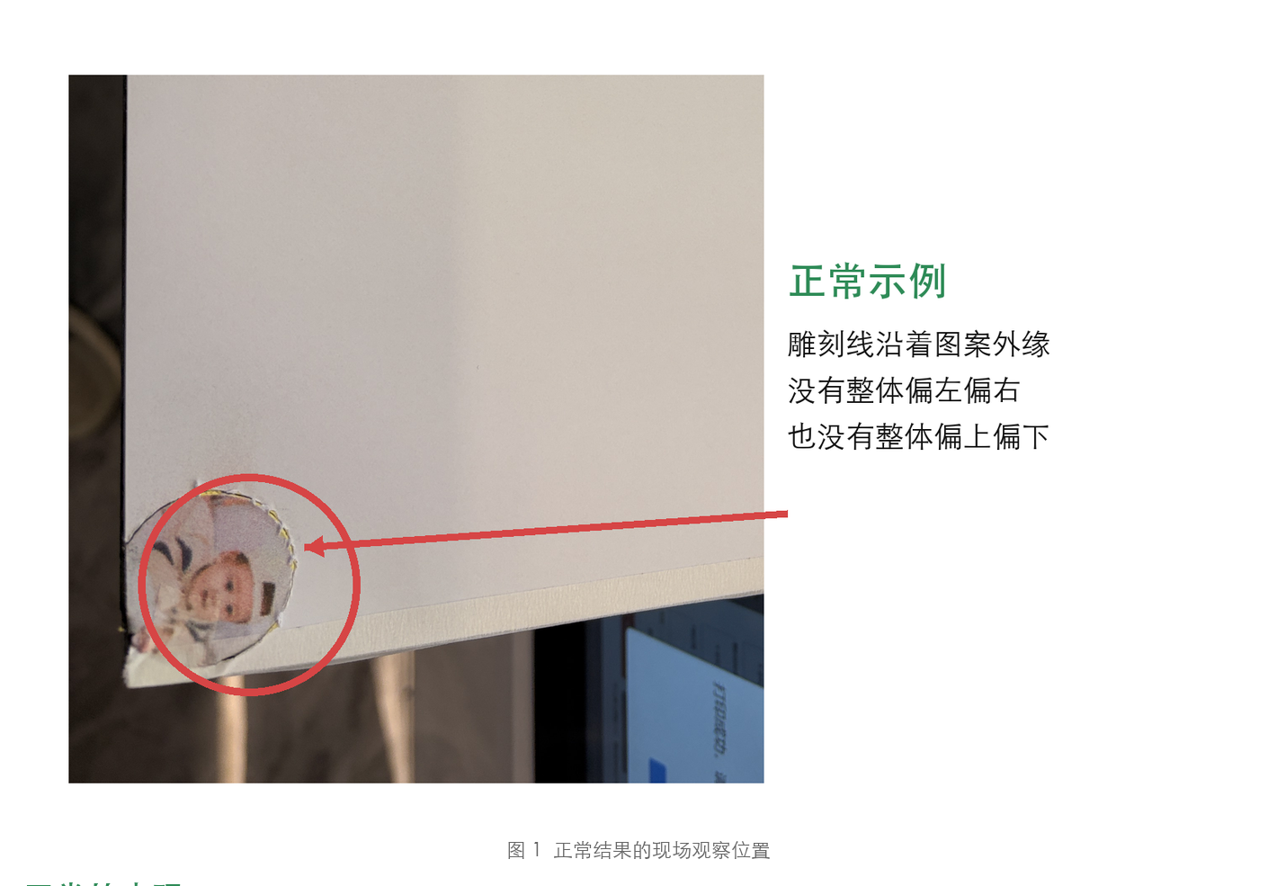 正常结果的现场观察位置
